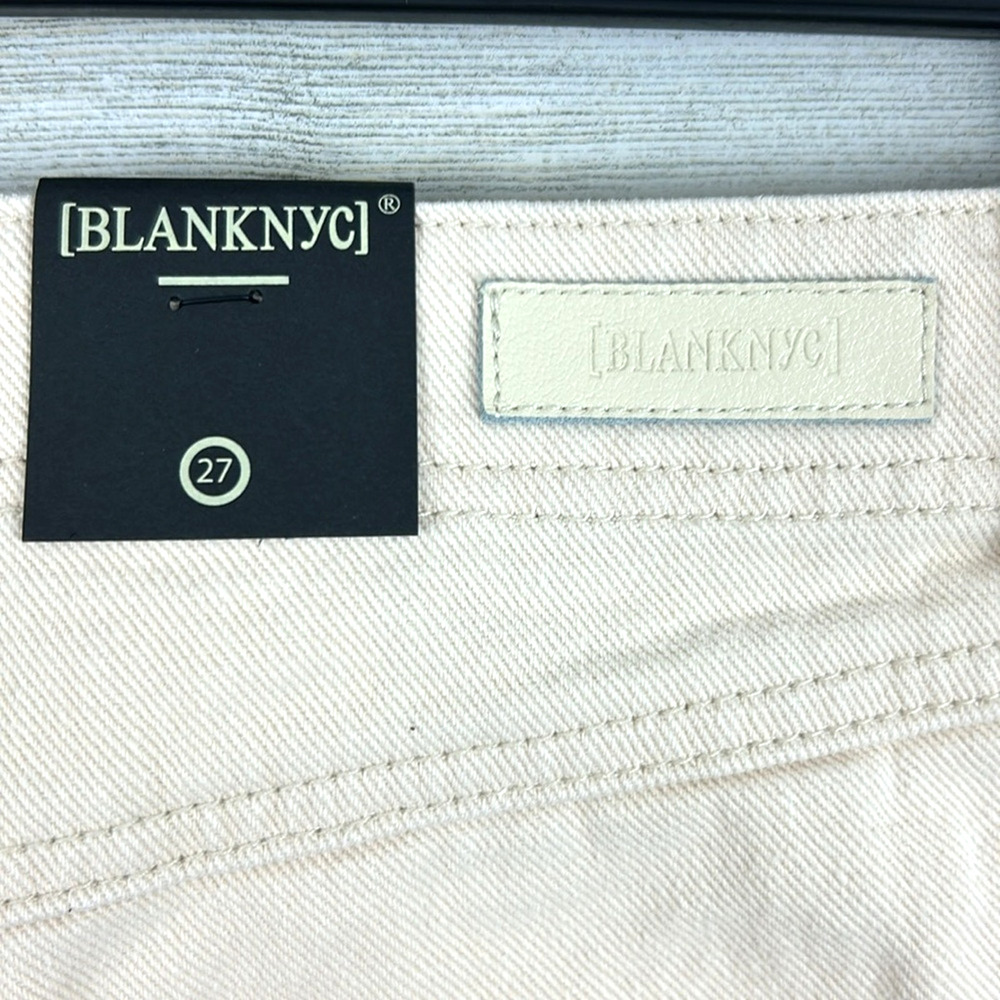 Blank NYC Womens 27 Cream High Rise Button Fly Tapered Denim Jeans NWT - Picture 8 of 9